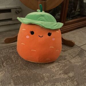 Cute Carrot Plush Squishmallow with Green Hat